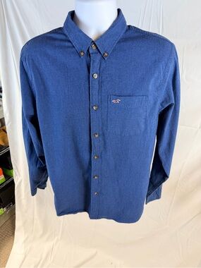 Hollister Men’s Button-Down Shirt in Navy Blue